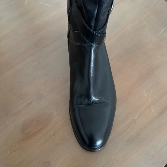 Saks Fifth Avenue Italian Leather Buckle Boots - Size 6.5 - Picture 4 of 8